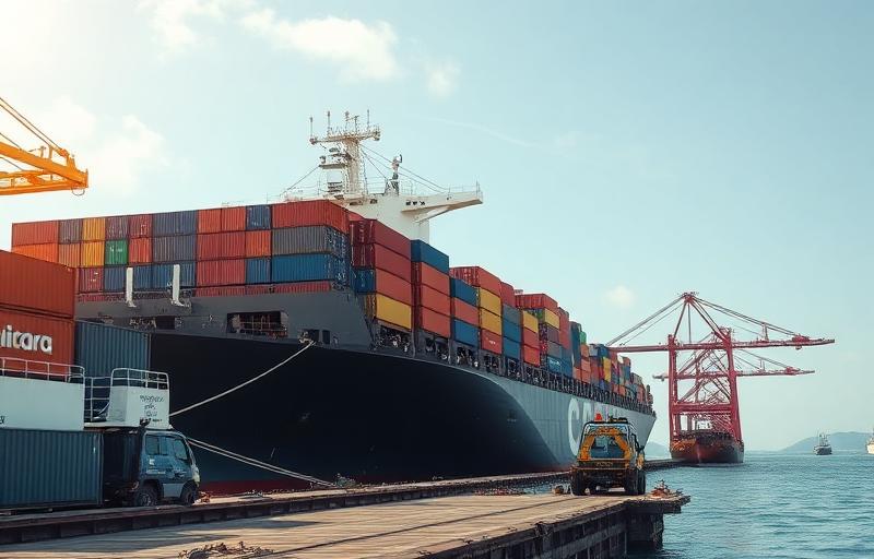 Cargo ship at port